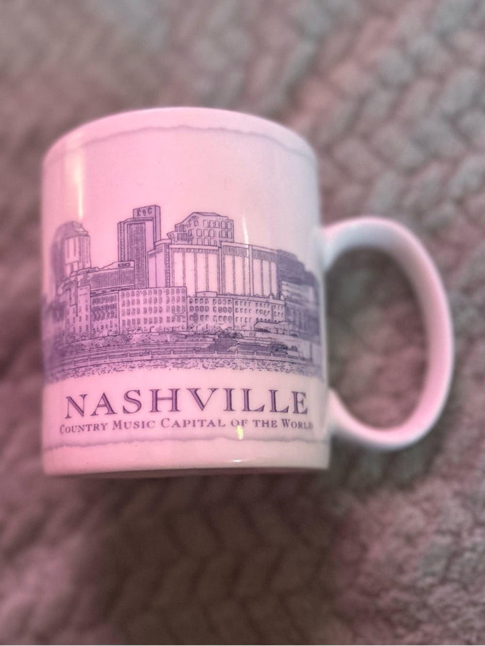 Starbucks White Nashville Skyline Ceramic Mug - 2007 Edition Collectible